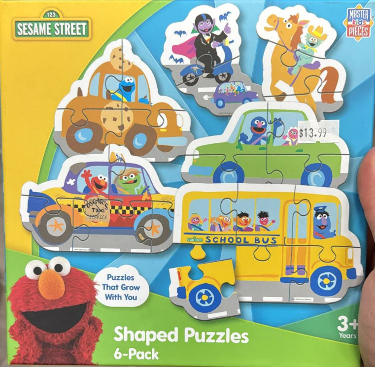 Masterpieces Sesame Street Mini Shaped Jigsaw Puzzles – 6-Pack Eco-Friendly