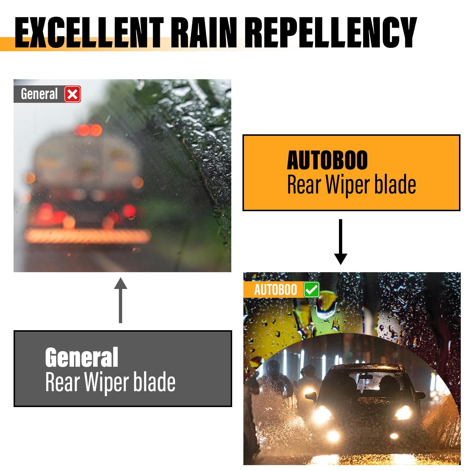 AUTOBOO 12 Inch Rear Wiper Blade Replacement for Toyota Rav4 2001-2023 12″(A)