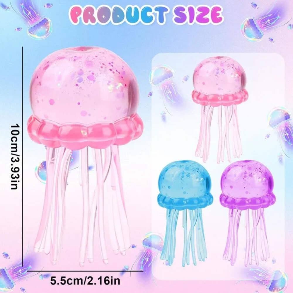 Jellyfish & Cube Squishy Stress Relief Toy Soft Sensory Fidget Squeeze
