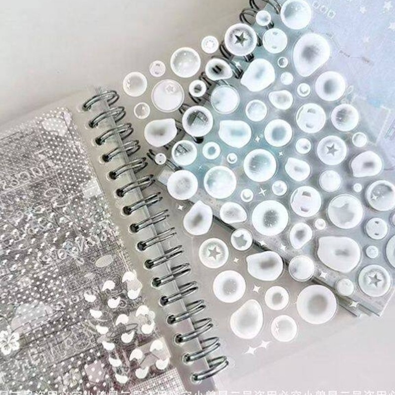 32 Sheet Clear Adhesive Die Cut Sticker Twin Coil Binding Sticker Book For Craft