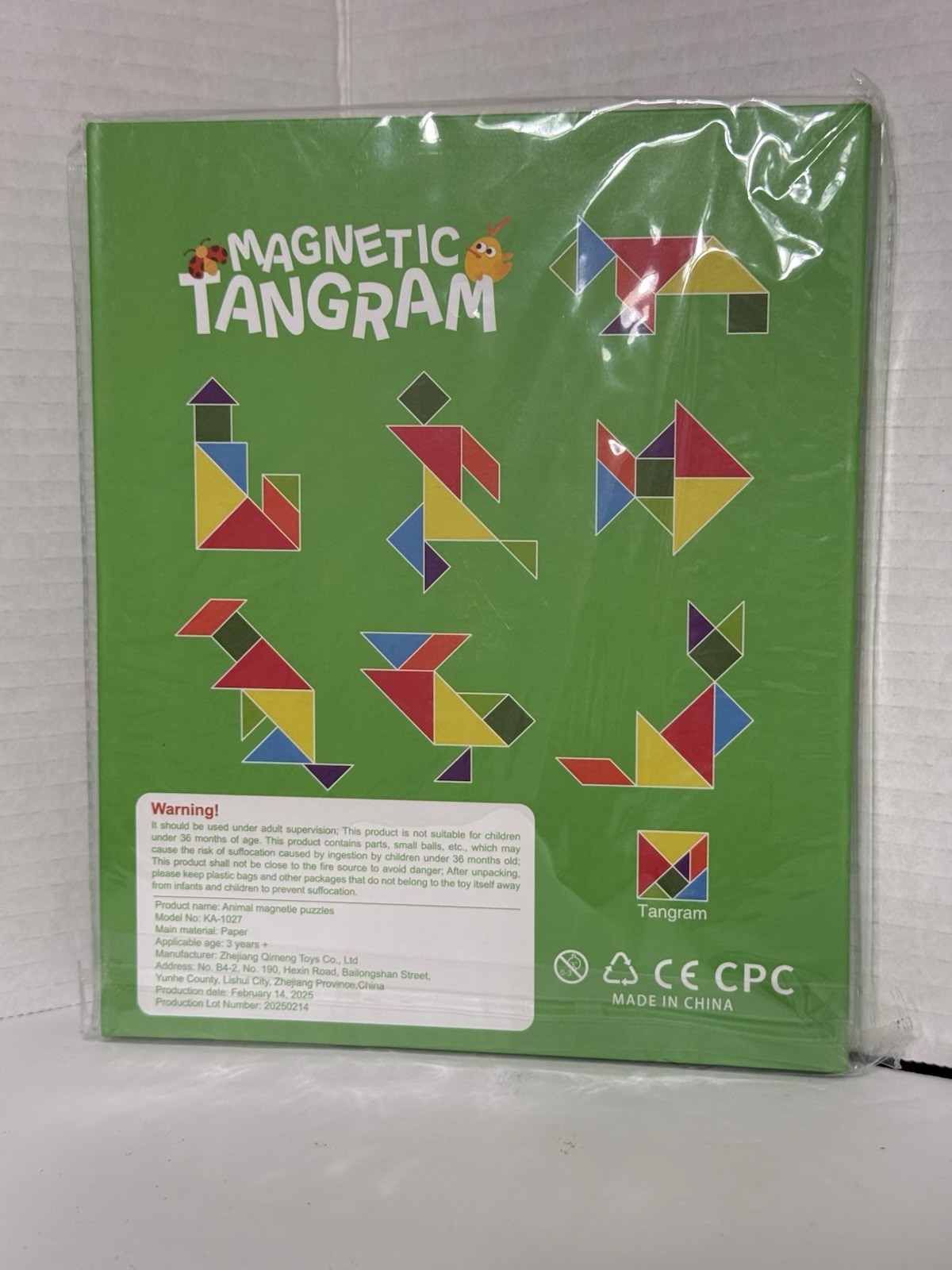 Magnetic Tangram Puzzle Animal Theme Educational Kids STEM Toy New Sealed