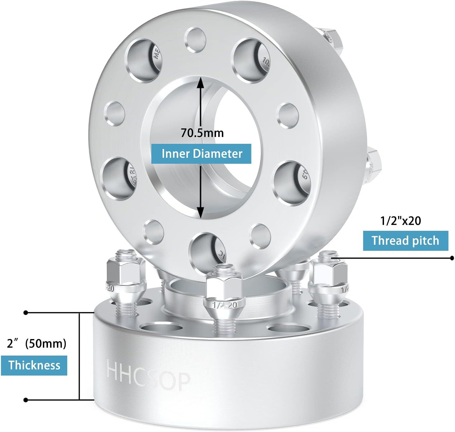 HHCSOP 5×4.5 Wheel Spacers 2 inch, Compatible with Ford Mustang Ranger Edge