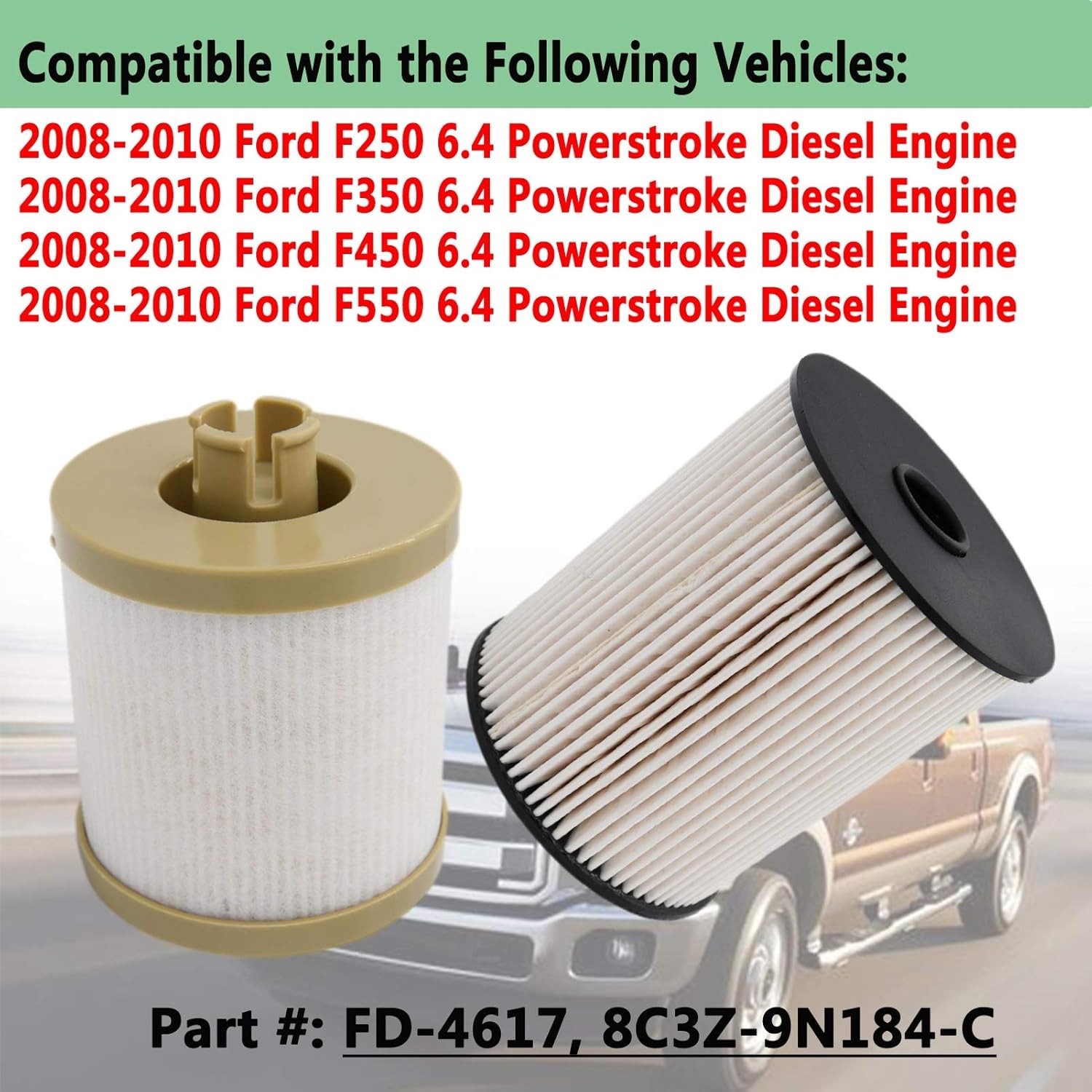 4 Powerstroke Fuel Filter Compatible 6 4 LIYYOO Replacement Ford Fuel Filter 4