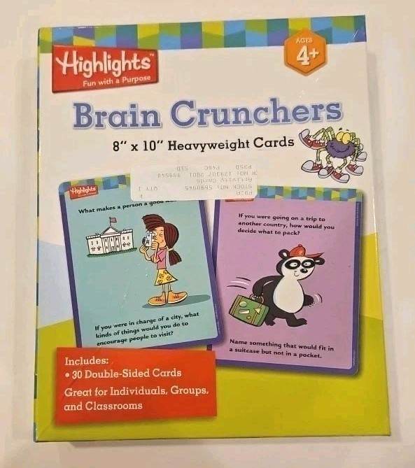 Highlights BRAIN CRUNCHERS Large 8×10 Activity Cards Complete