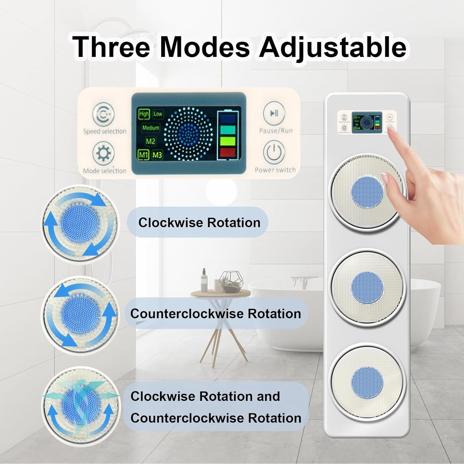Electric Shower Brush for Body, Wall Mounted Back Scrubber for Shower,