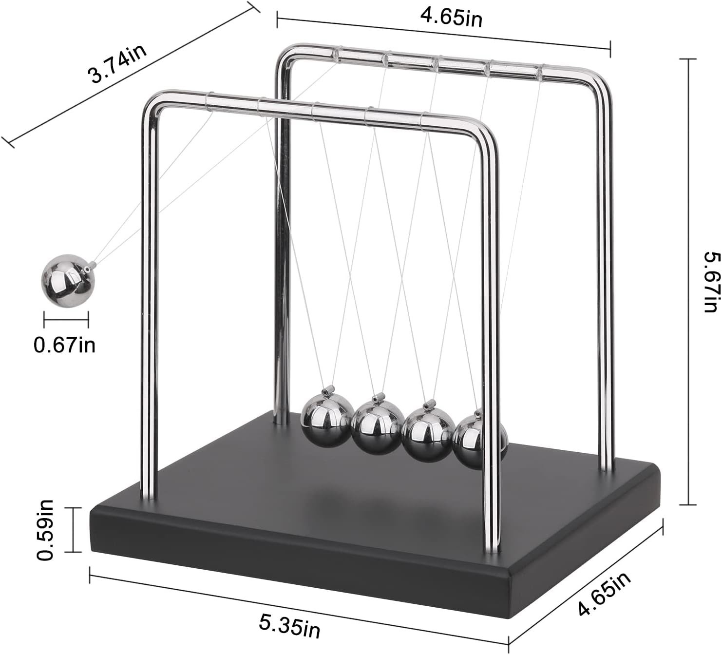 Newtons Cradle Balance Balls Science Physics Gadget Desktop Decoration Kineti…