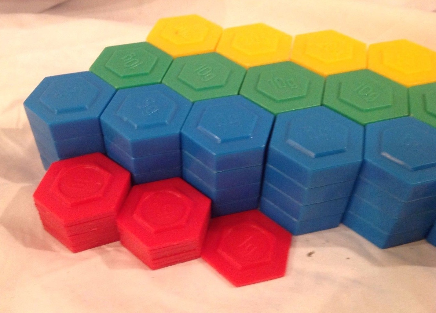 Educational Math Wood Cubes Pattern Blocks Weights School Teacher Learning Lot