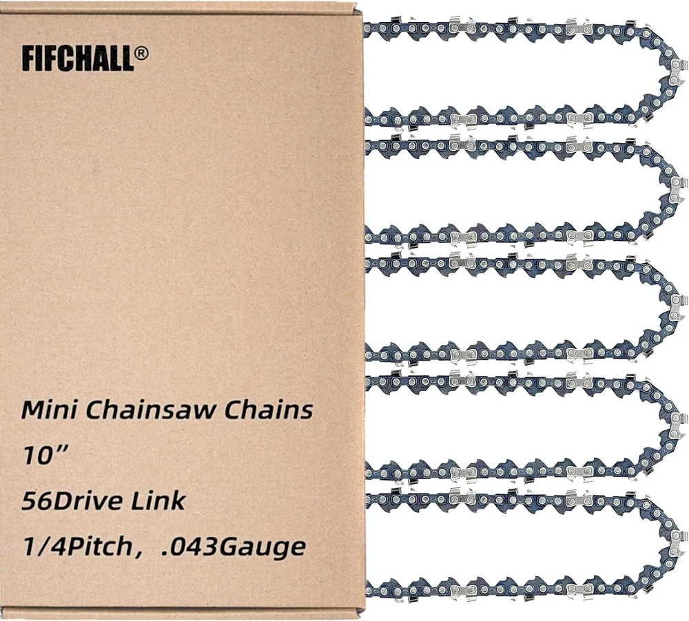 5 Pack 10 Inch Pole Saw Chain Fit Stihl 1/4″ Pitch .043″ Gauge 56 Drive Links 10