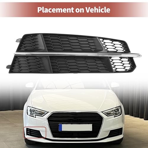 Fog Light Grill Front Lower Bumper Fog Light Cover Inserts for Audi A6 C7 S