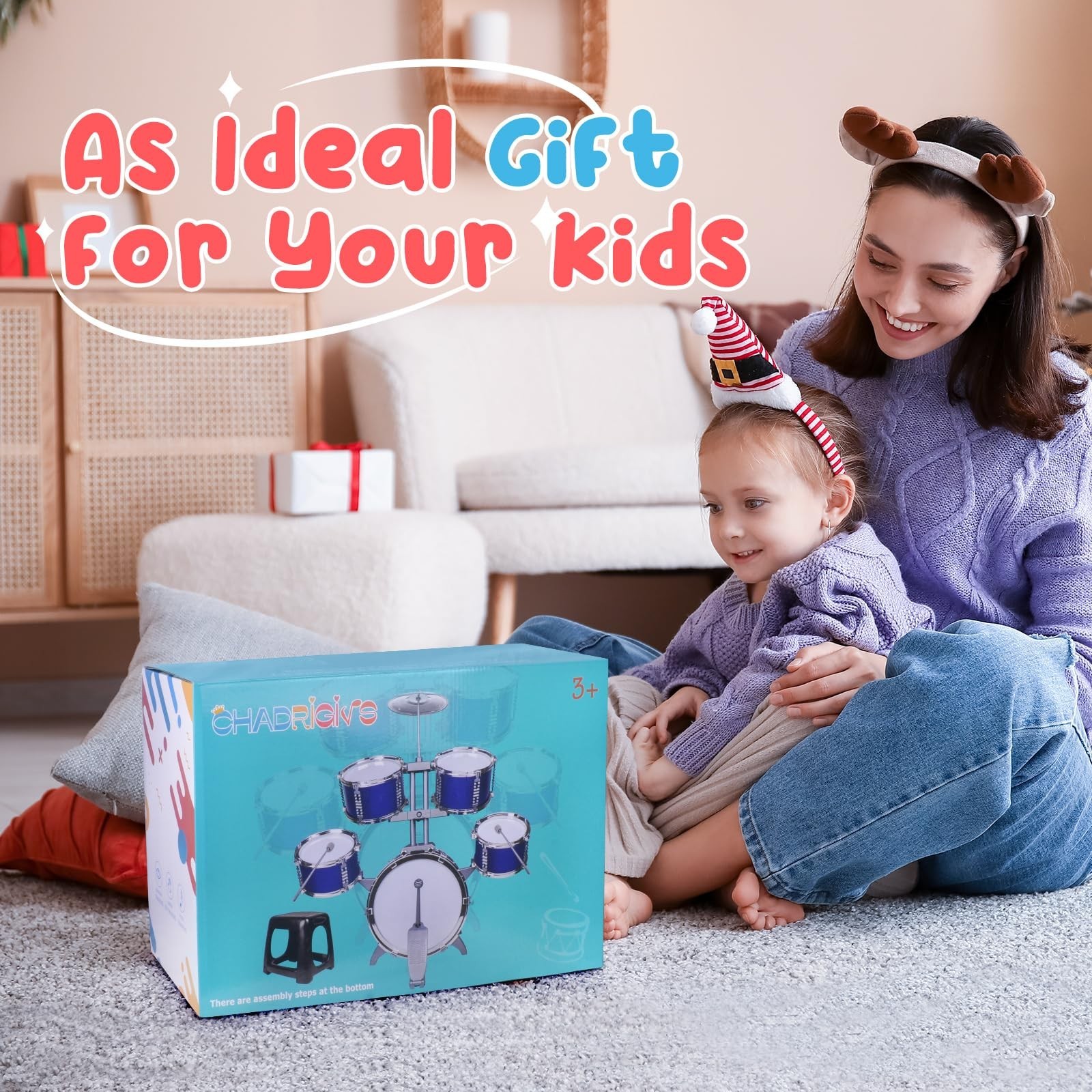 Upgraded Kids Drum Set for Toddlers Plastic Musical Jazz Drum Instruments Kit…