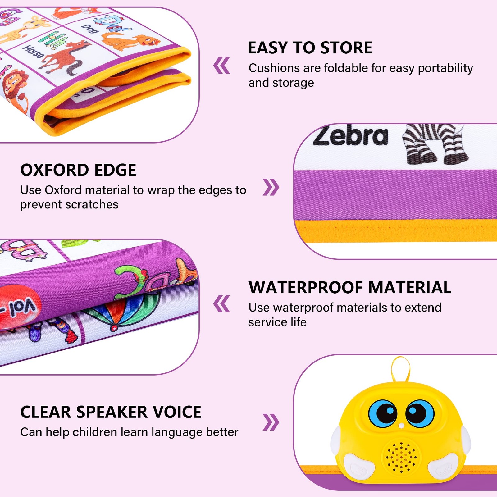 Alphabet Wall Chart, Talking ABC, Music Poster, 16 inches x 24 inches, Purple