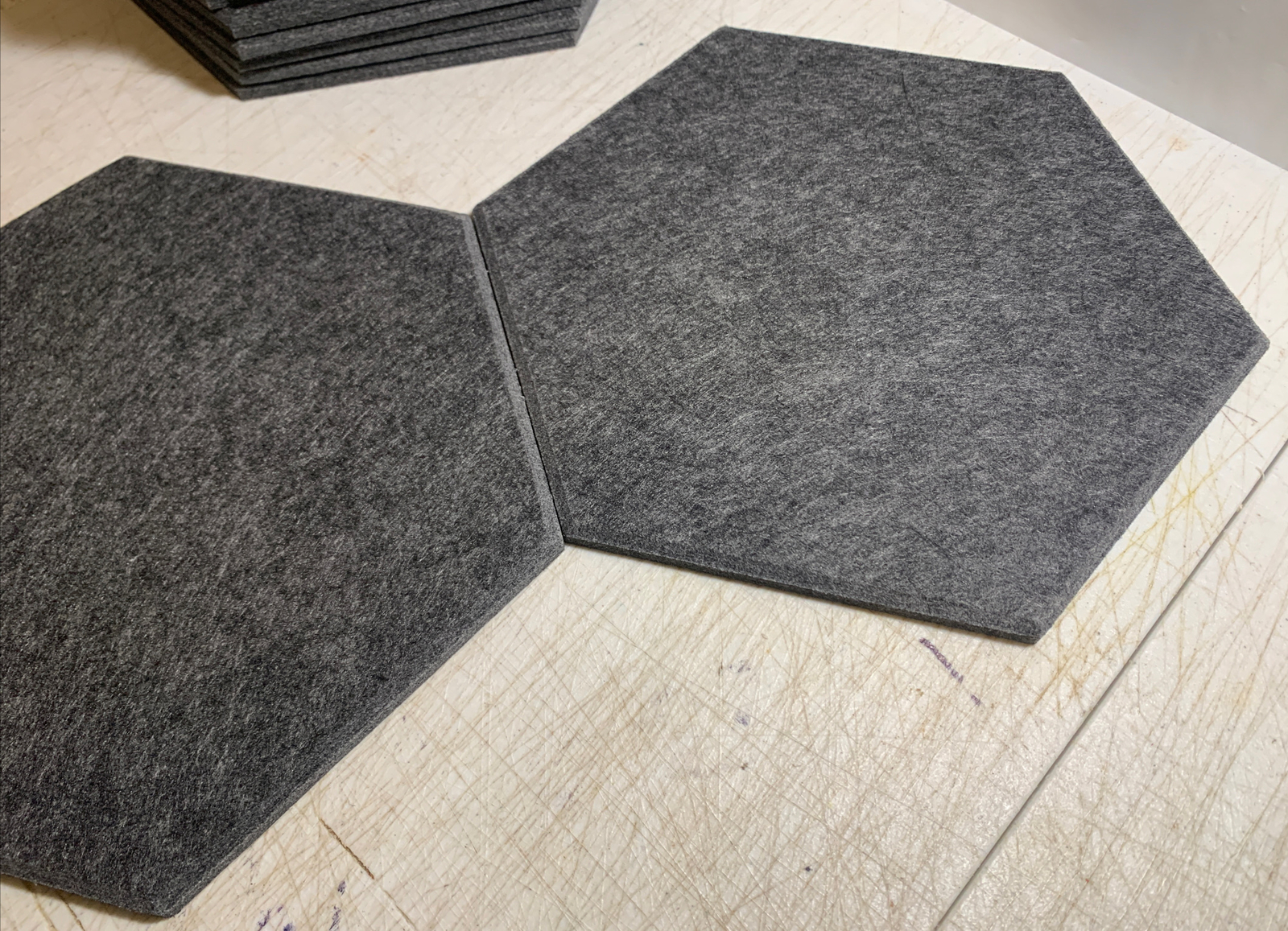 Hexagon Felt Board Dark Grey 19 Pieces 11.5in Only No Adhesive Tape Included