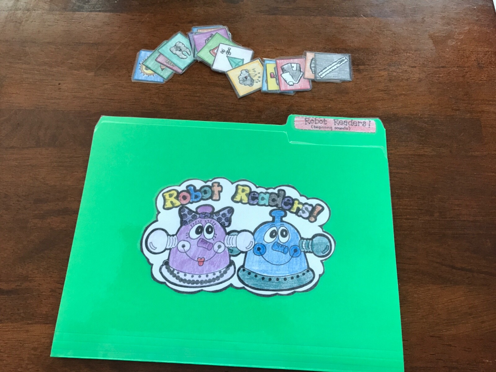 Robot Readers! Beginning Sounds Grade K language arts file folder game