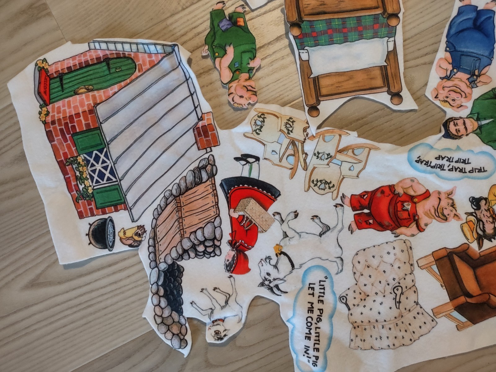 Vintage Felt Flannelgraph Flannel Board Story Fairytales Riding Hood Goldilocks