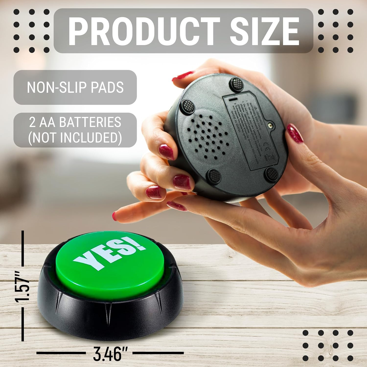 Yes Button and No Button with Sound, Answer Buzzers Set of 2 Buzzers for Game Sh