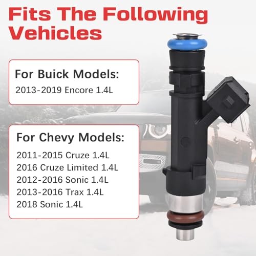 RLP Fuel Injectors Set of 4 Compatible with Chevy 2011-2015 Cruze 2016 Cruze