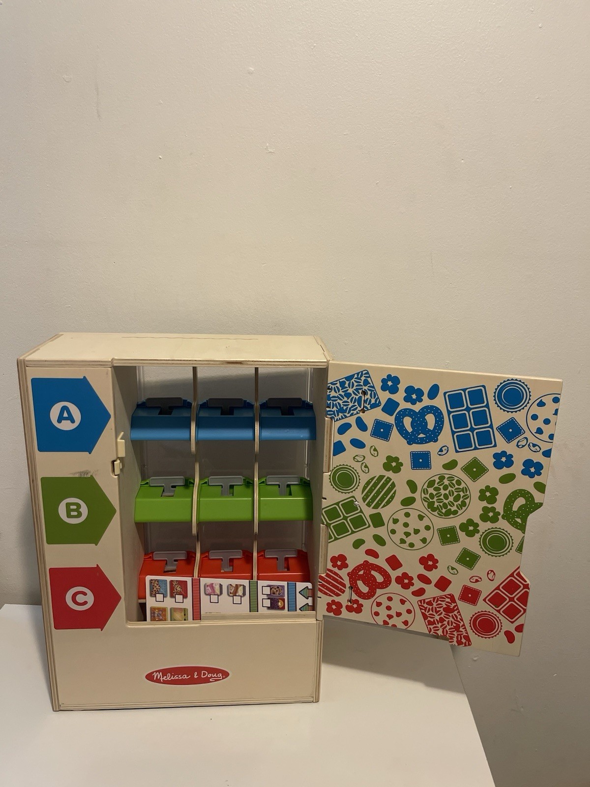 Melissa & Doug Wooden VENDING Machine w/ BLOCK FOOD