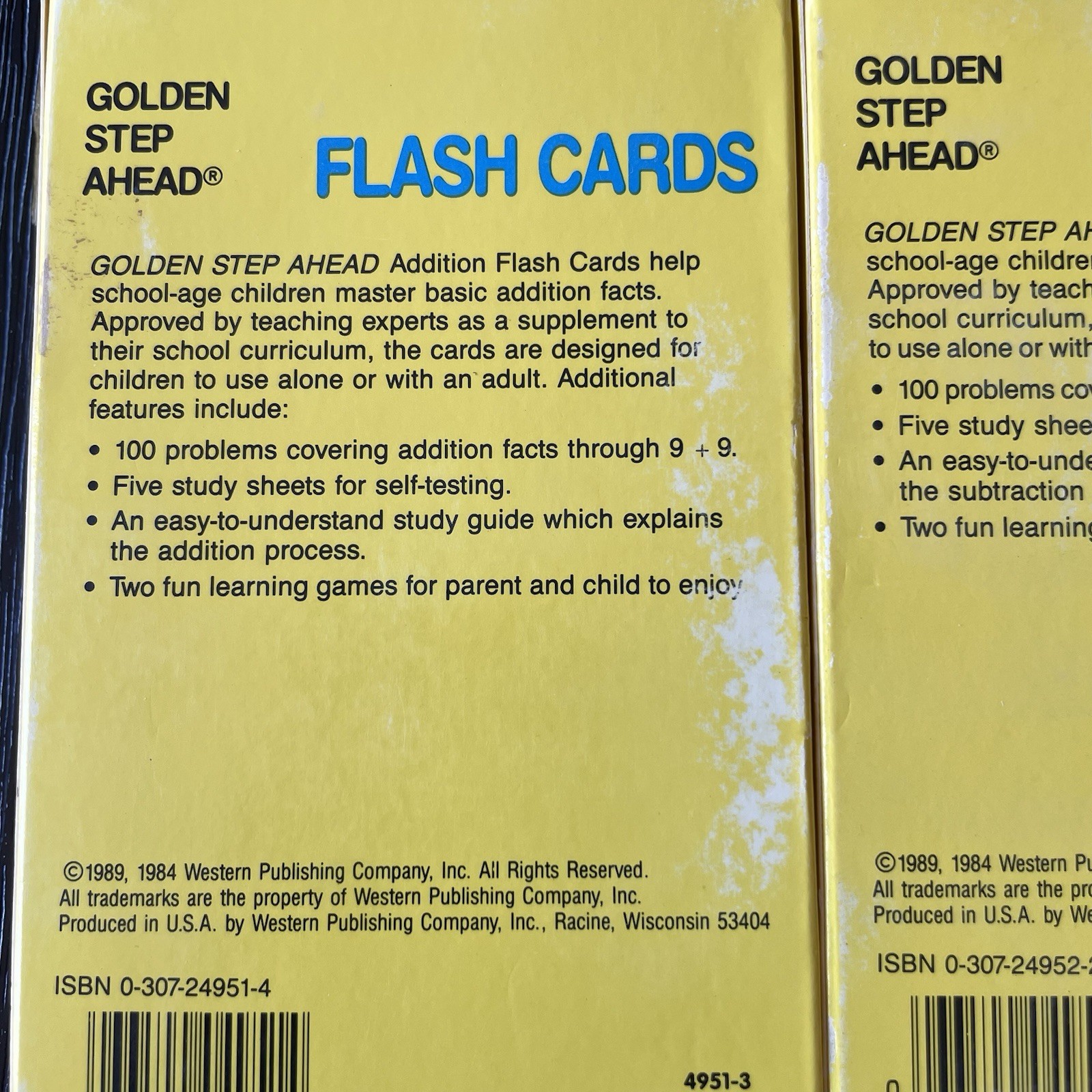 Vintage Golden Step Ahead Flash Cards Addition Subtraction Multiplication