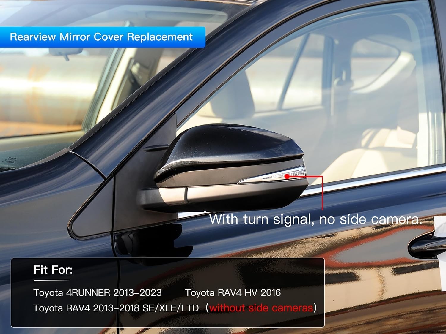 Passenger Right Side Mirror Cover Cap Compatible with Toyota Rav4 2013-2018 X…