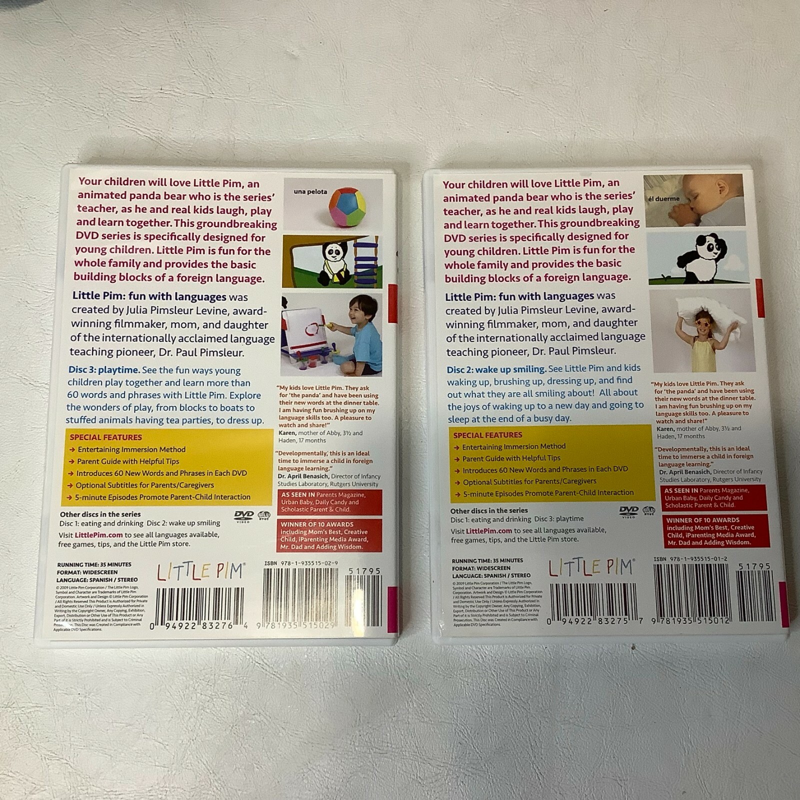 Little PIM Panda Spanish Set DVDs Word Cards Baby Toddler PBS Plush MISSING 1