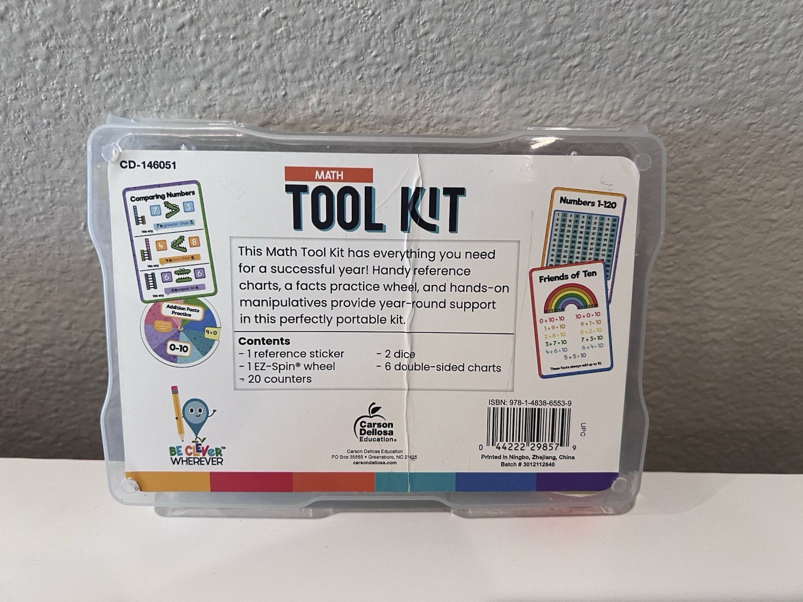 Carson Dellosa Math Tool Kit Math Manipulative (30 pieces) NEW (12D)