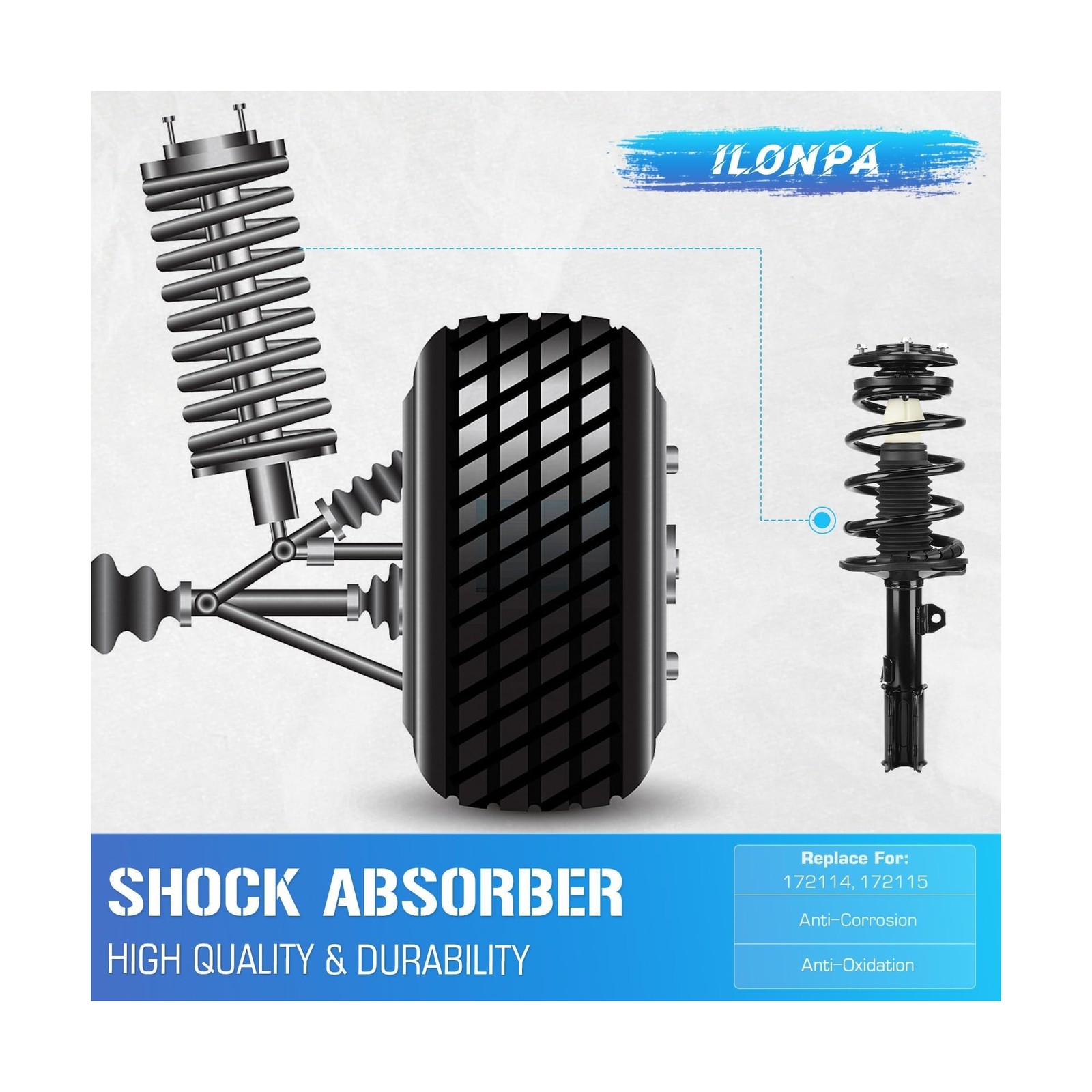 Front Quick Struts Shocks w/Coil Springs for 2003-2008 Toyota Corolla, Strut …