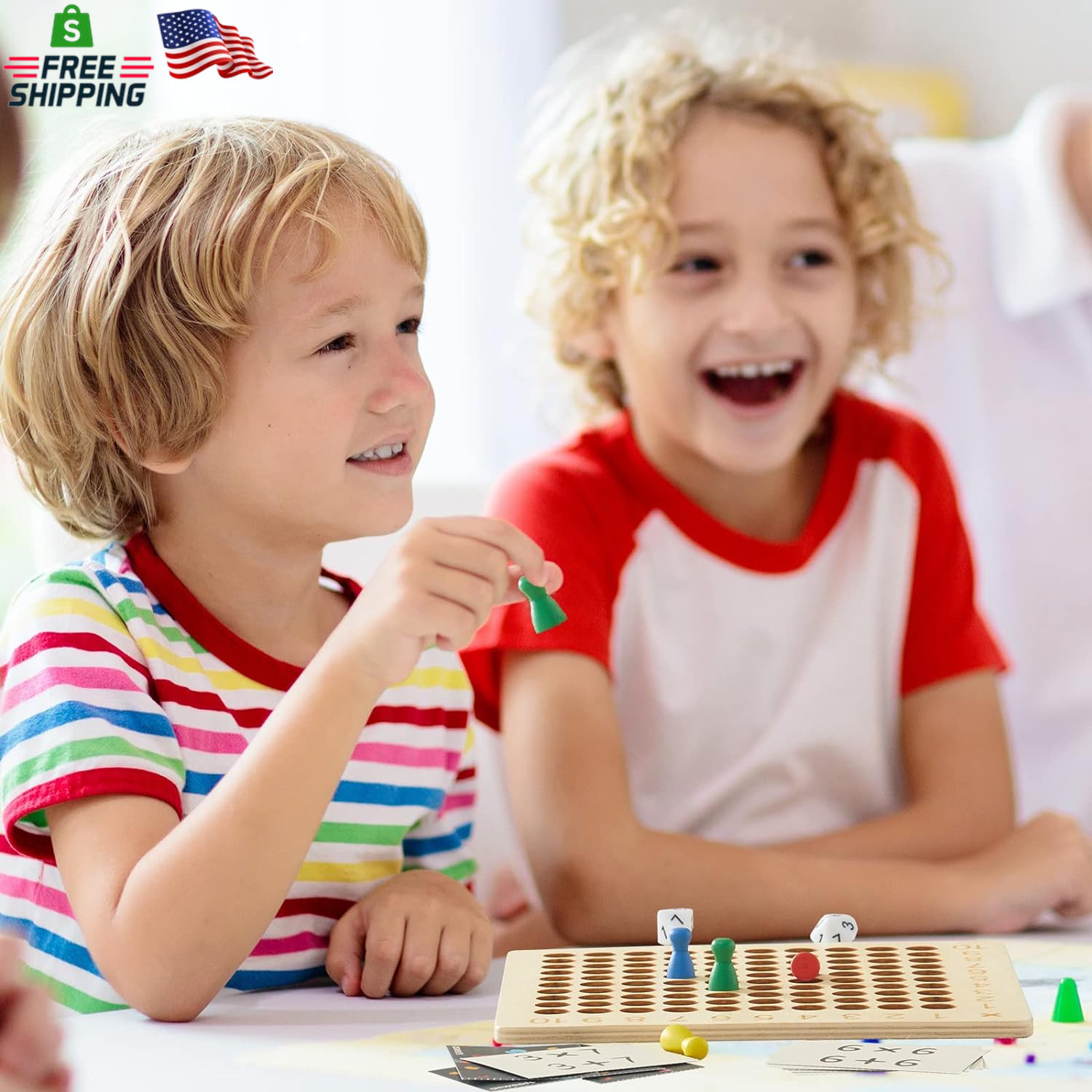 Asweets 2 in 1 Wooden Montessori Multiplication Addition Board Game Montessori T