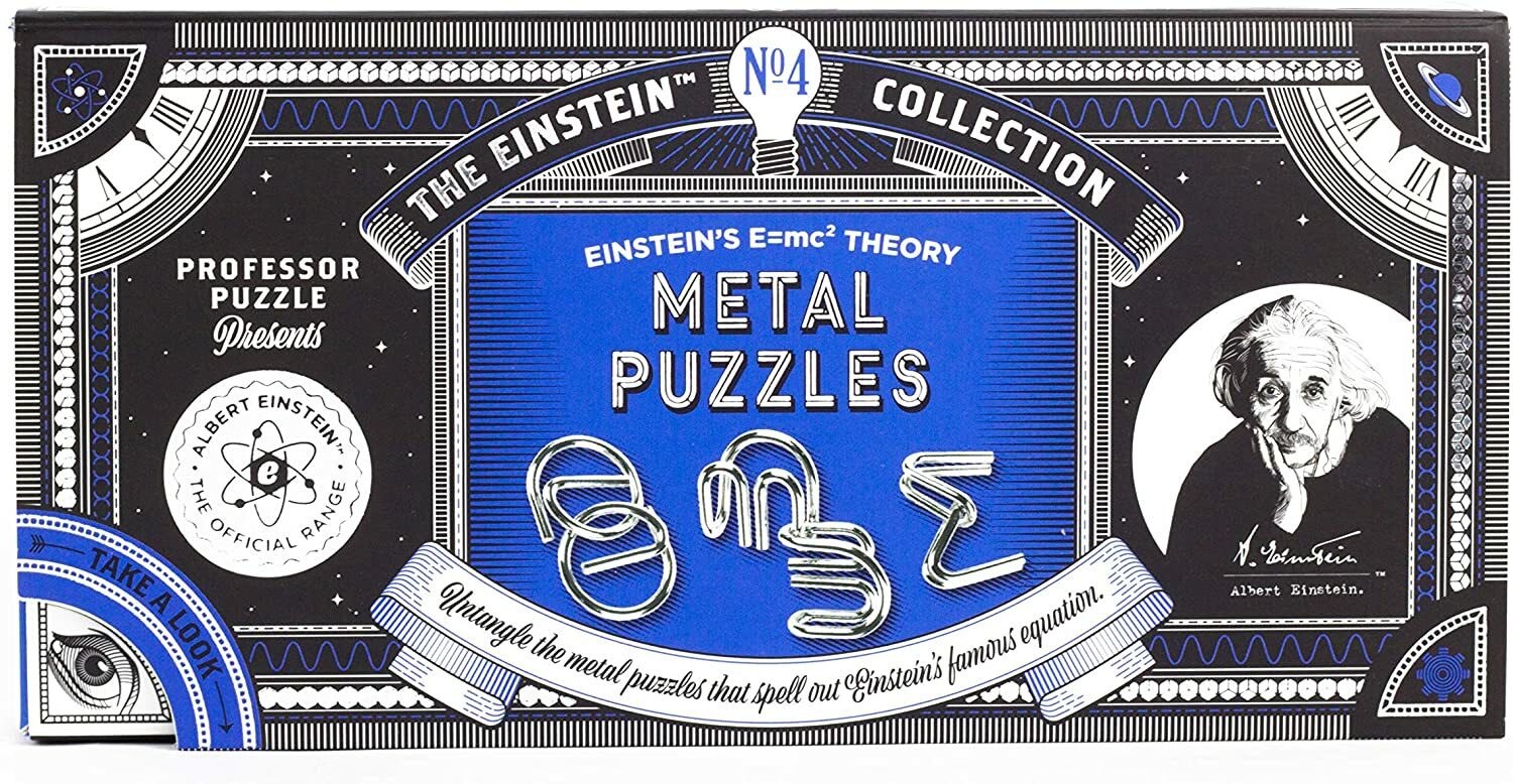 NEW Professor Puzzle Einstein’s e=mc2 Metal 3D Interlocking Brain Teaser Puzzle