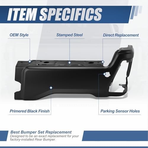 23-26 Ford F250 F350 F450 Rear Bumper End Cap Black Right w/Sensor Hole