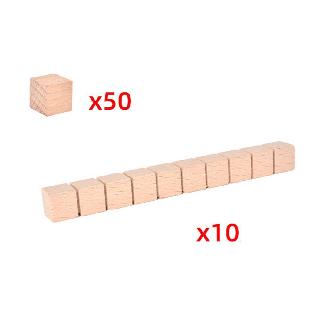 Montessori DIY Wooden Base Ten Blocks Math Manipulative Early Math Learning