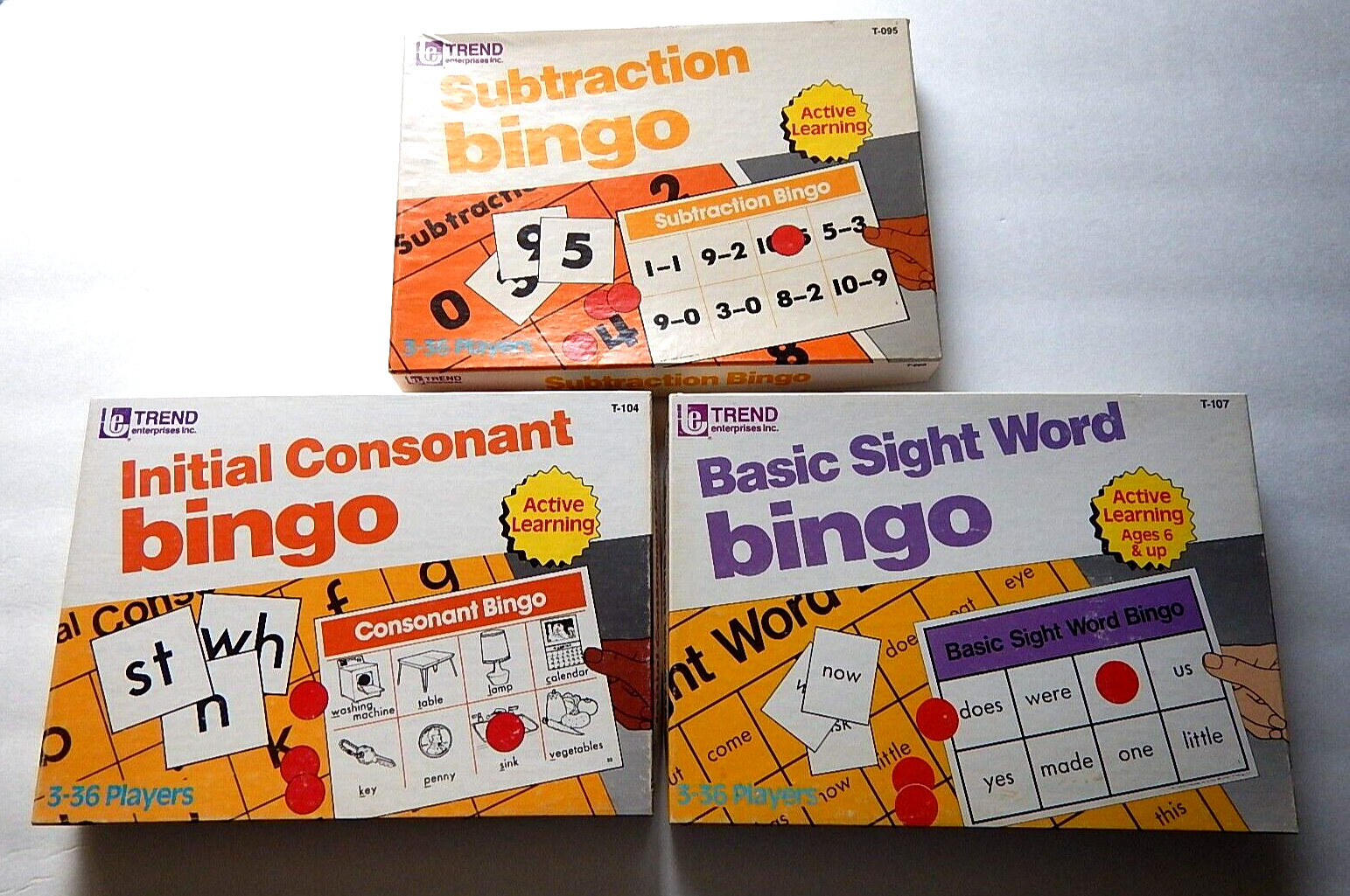 Trend Enterprises Bingo Lot ©1987 Initial Consonant Sight Word Subtraction