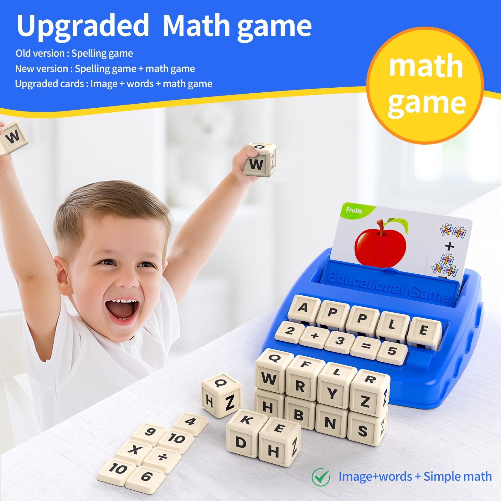 DEGIDEGI Educational Toys for Kids Ages 3-8, Matching Letter Spelling Math Co…