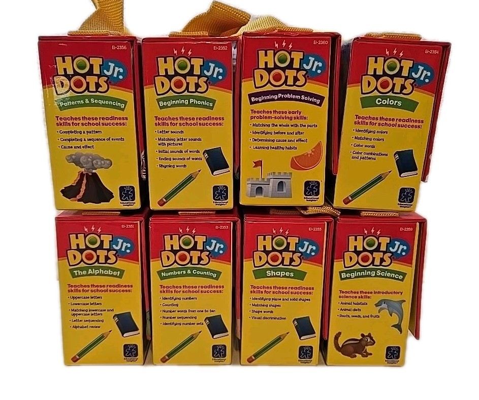 Educational Insights Hot dots Jr Lot Complete. Pre-K Math Shapes Phonics Colors