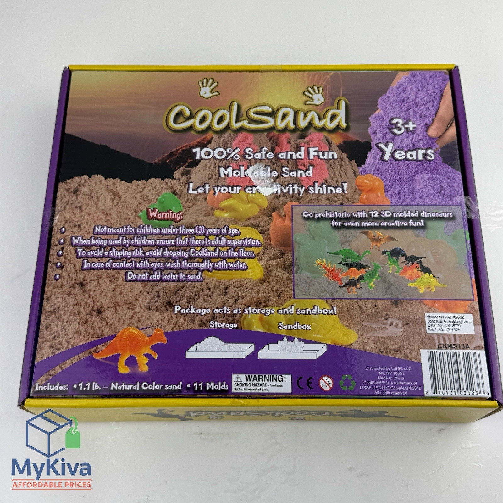 CoolSand moldable sand dino discovery set 3D dinosaur figures kids toy