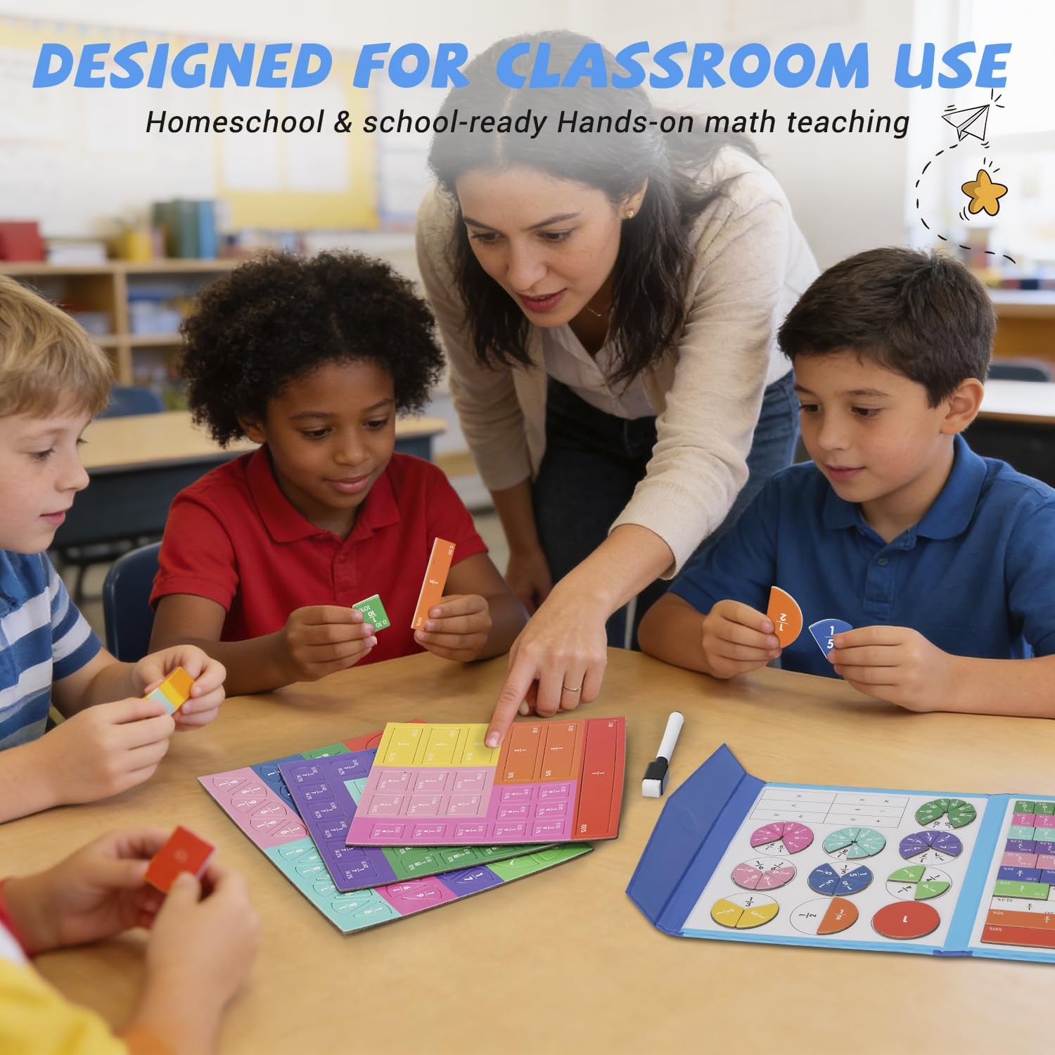 Magnetic Fraction Demonstration Book, Magnetic Fraction Educational Puzzle with