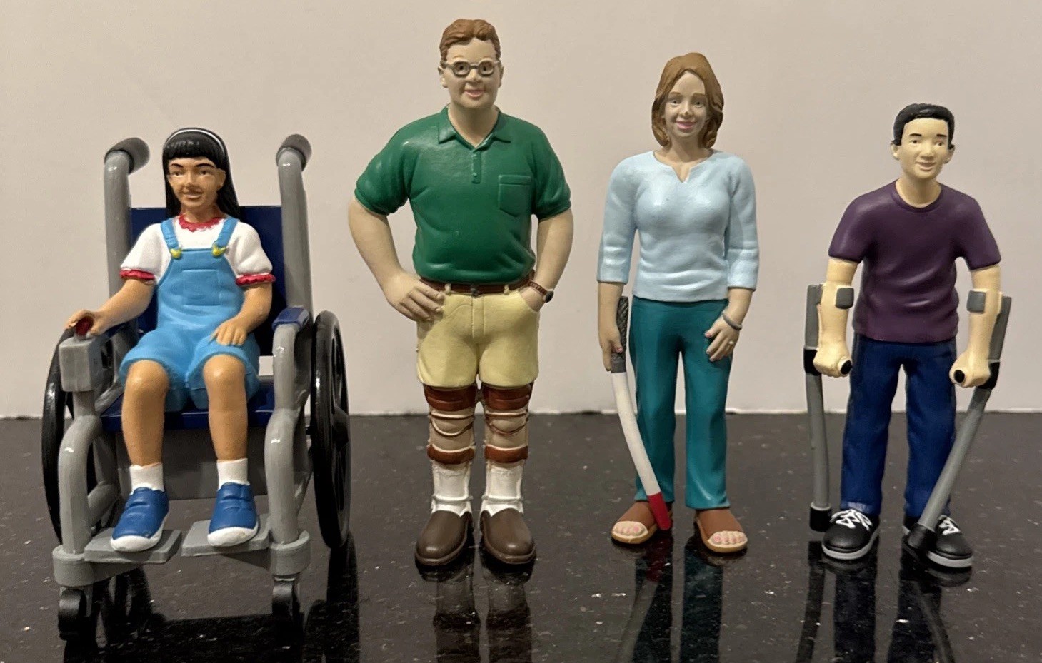 Lakeshore Dollhouse Diverse Abilities figures Lot of 4 PVC 5″ 2 Adults 2 Kids