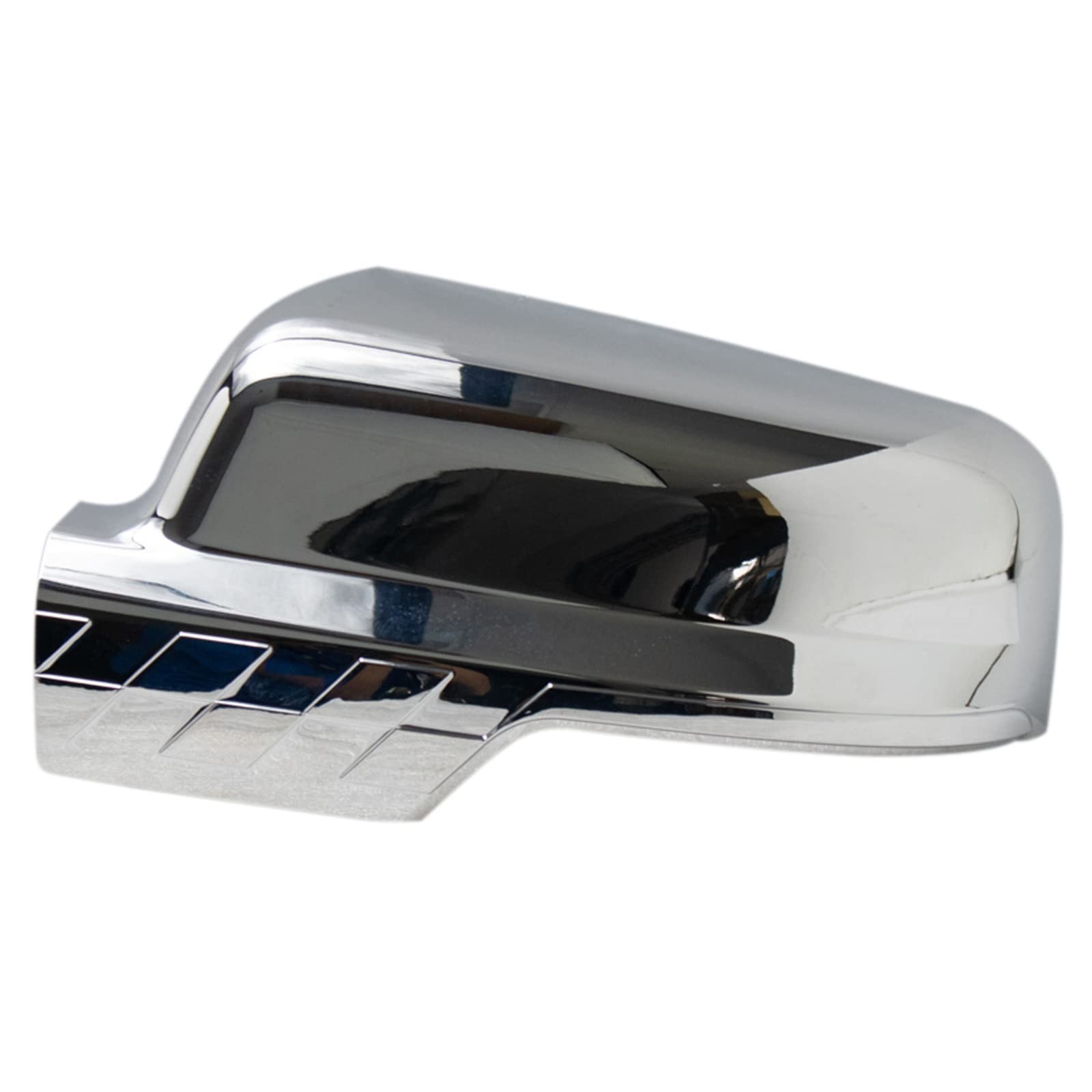 TRQ Left & Right Mirror Cap Set Chrome Turn Signal Checkered Flag Style Compa…