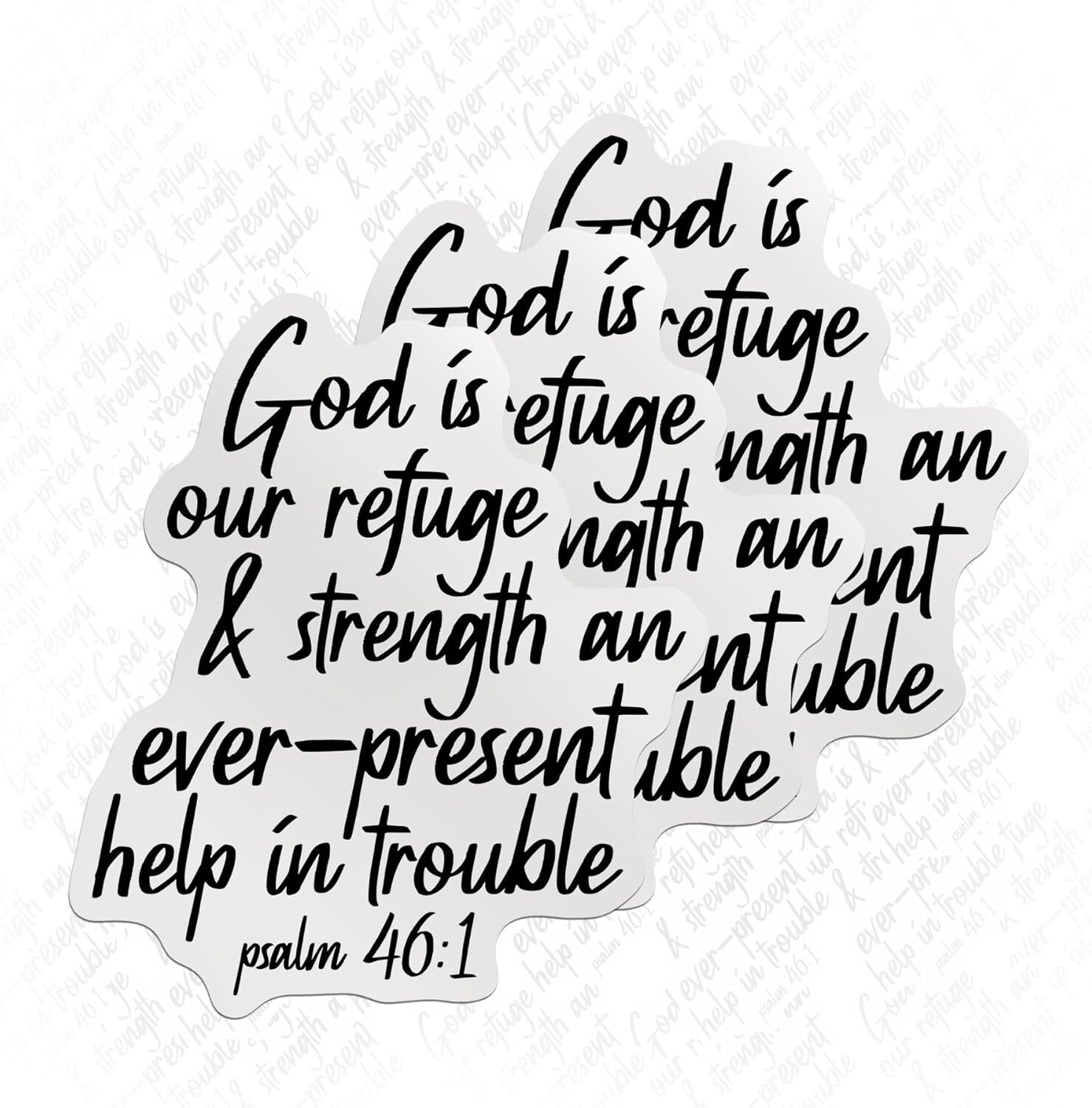 (3PCS) God is Our Refuge and Strength Sticker Faith Stickers Christian Stickers
