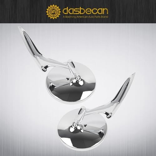 Dasbecan Round Bowtie Outside Rearview Mirrors Ribbed Base Compatible With 1963