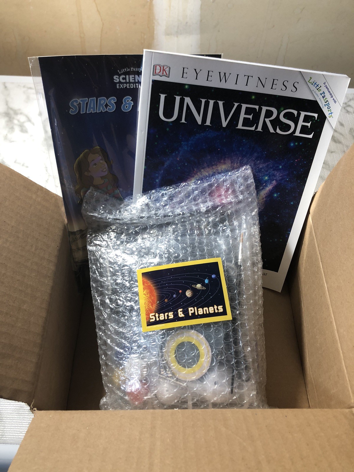 Little Passports Science Kit and Books STARS & PLANETS NEW & SEALED 4 Christmas