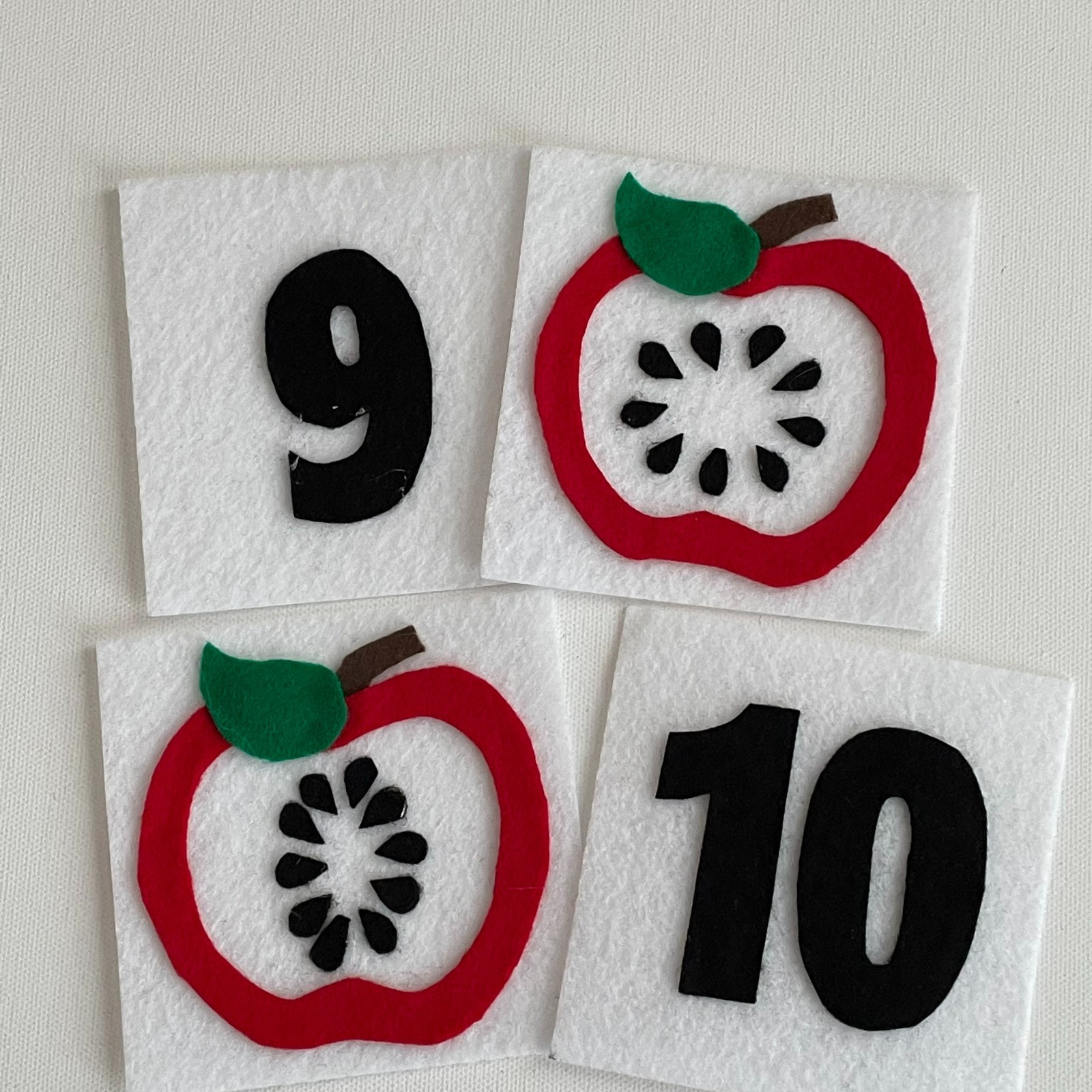 Apple Seed Count and Match Felt Pieces for Felt/Flannel Board Play