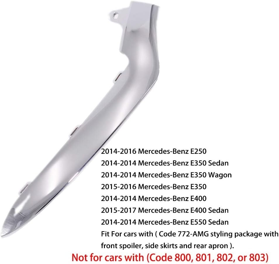 Right Front Bumper Chrome Trim Molding Passenger Side A2128852874 Silver