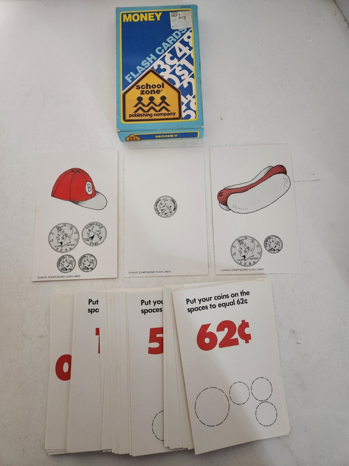 MONEY Flash Cards NOS from School Zone Home Schooling FREE SHIPPING 1986