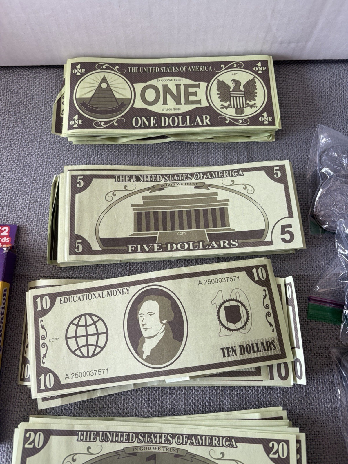 Play Money and Coins With Flash Cards