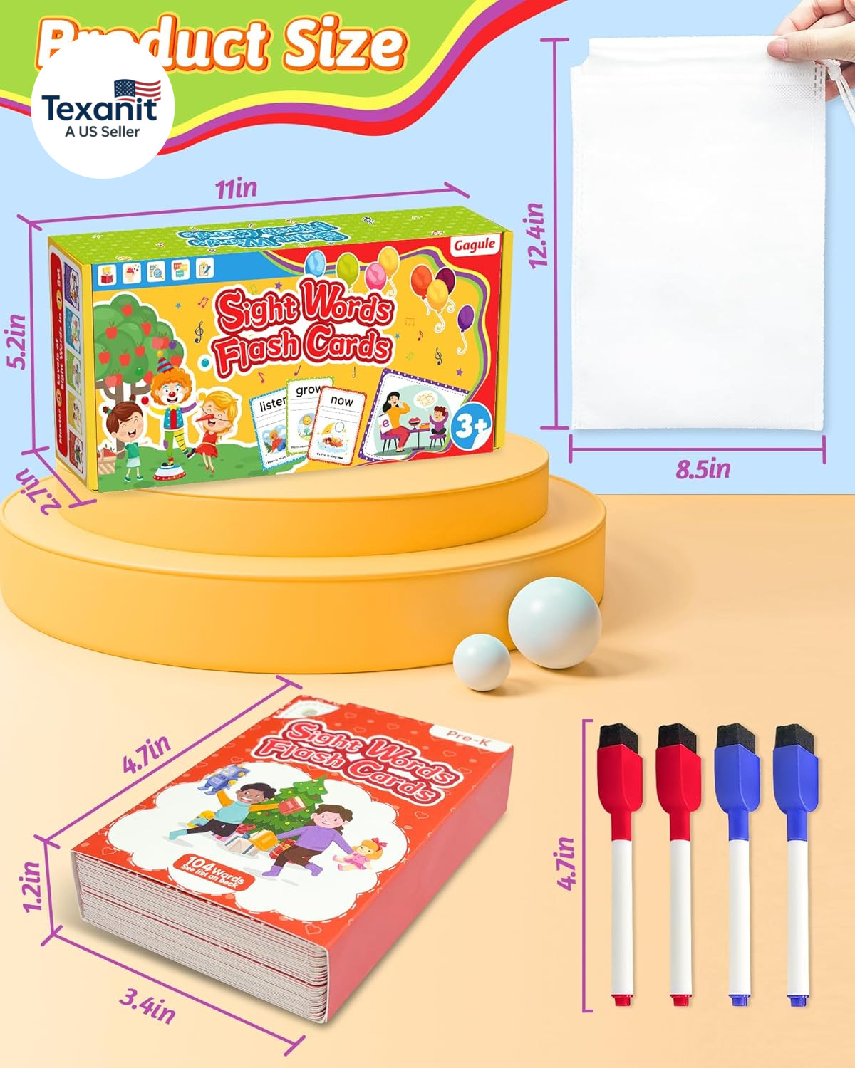 520 Sight Words Flash Cards Kindergarten, Dolch & Fry Sight Word Reading Writing
