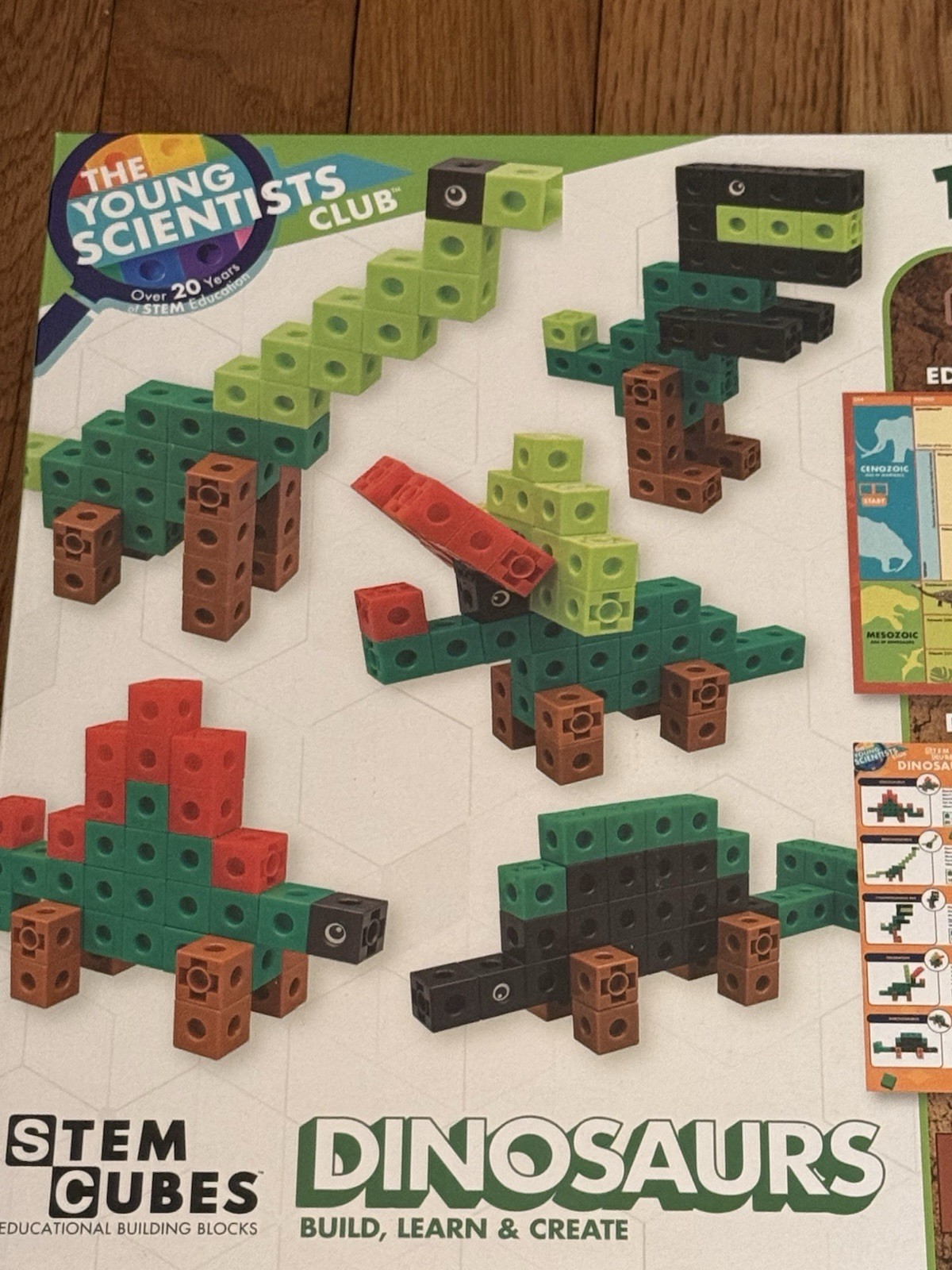 The Young Scientists Club Dinosaur STEM Cubes, Build, Learn & Create, 100 Cubes