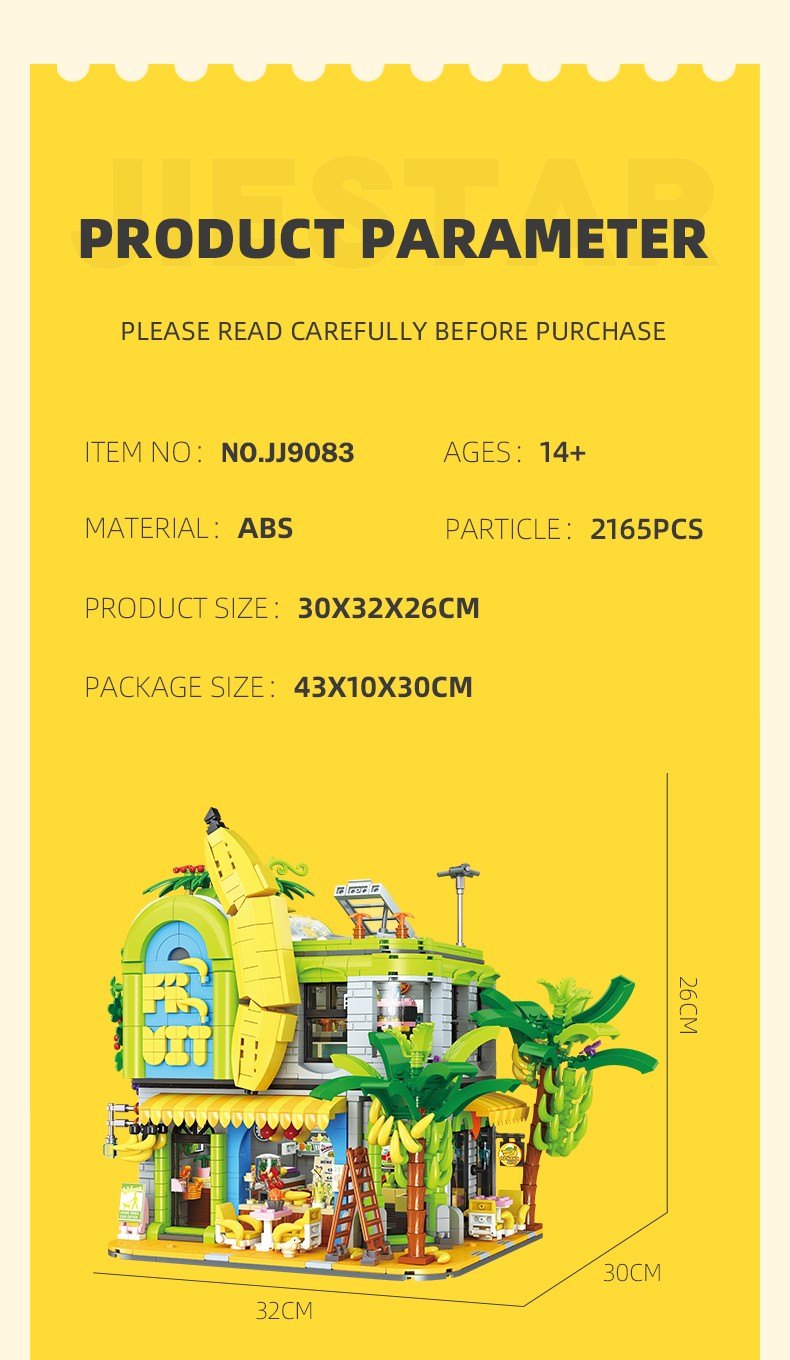 Banana Shop City Building Street Scene Building Block Set