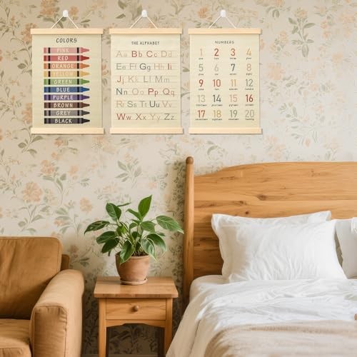 Toddler Learning Posters 12×16 Inch (3-Pack) | Wall Decor for Playroom &