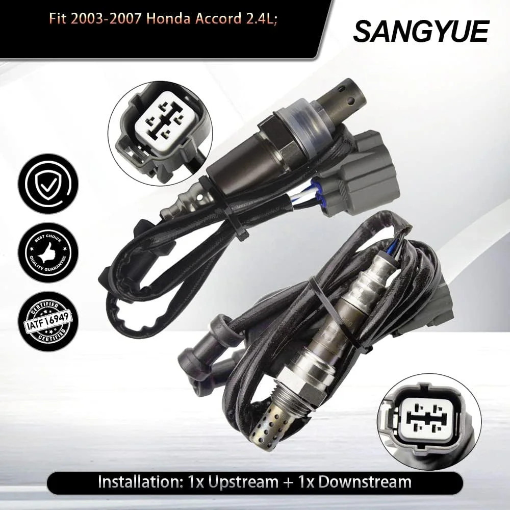 2X Oxygen Sensor 1 & 2 for 2003 2004 2005 2006 2007 Honda Accord 2.4L Upstream +