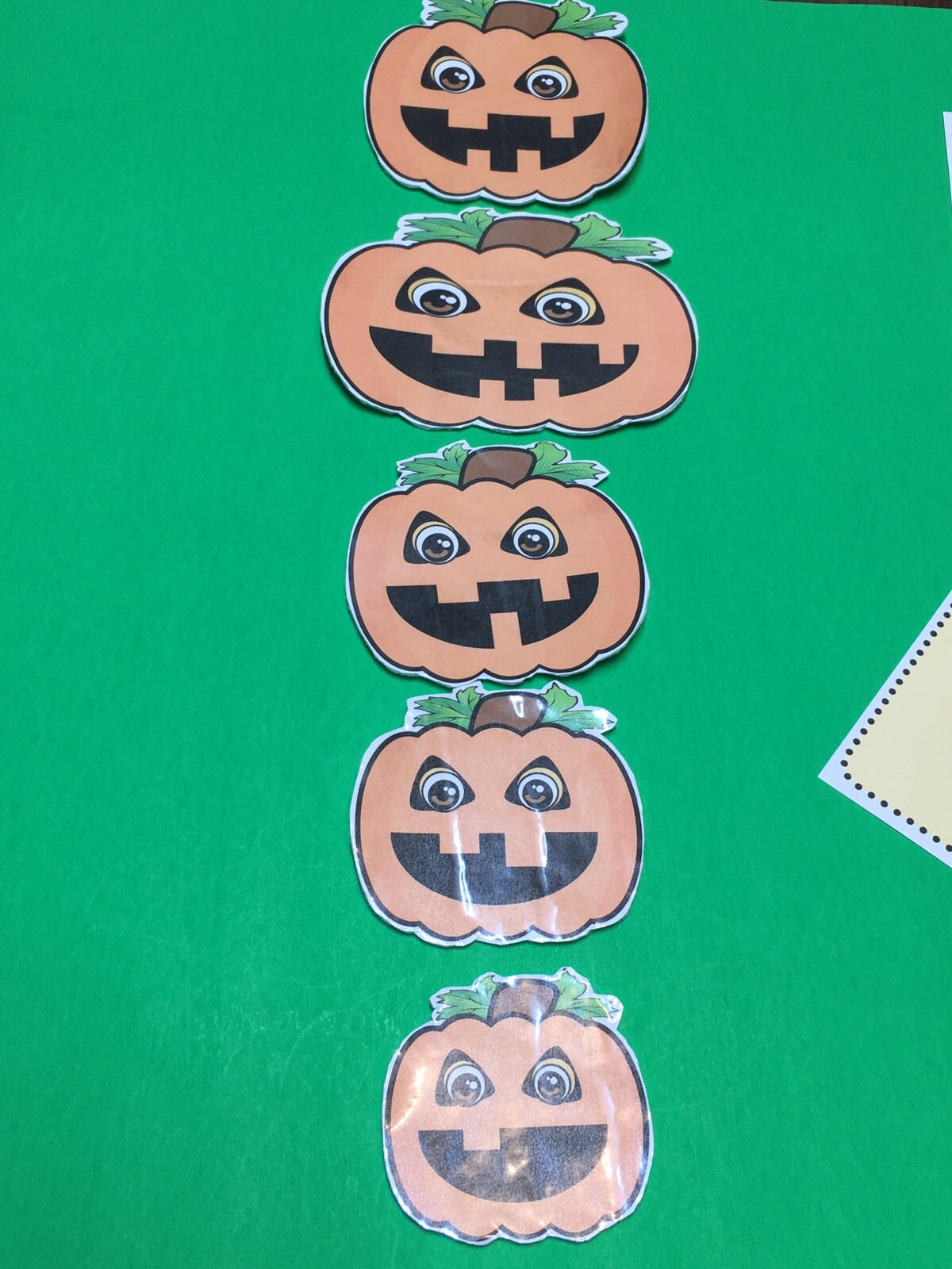 Five Little Pumpkins Flannel Board Set – Laminated Activity Set – Teaching